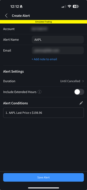 The save alert on the iPhone. 